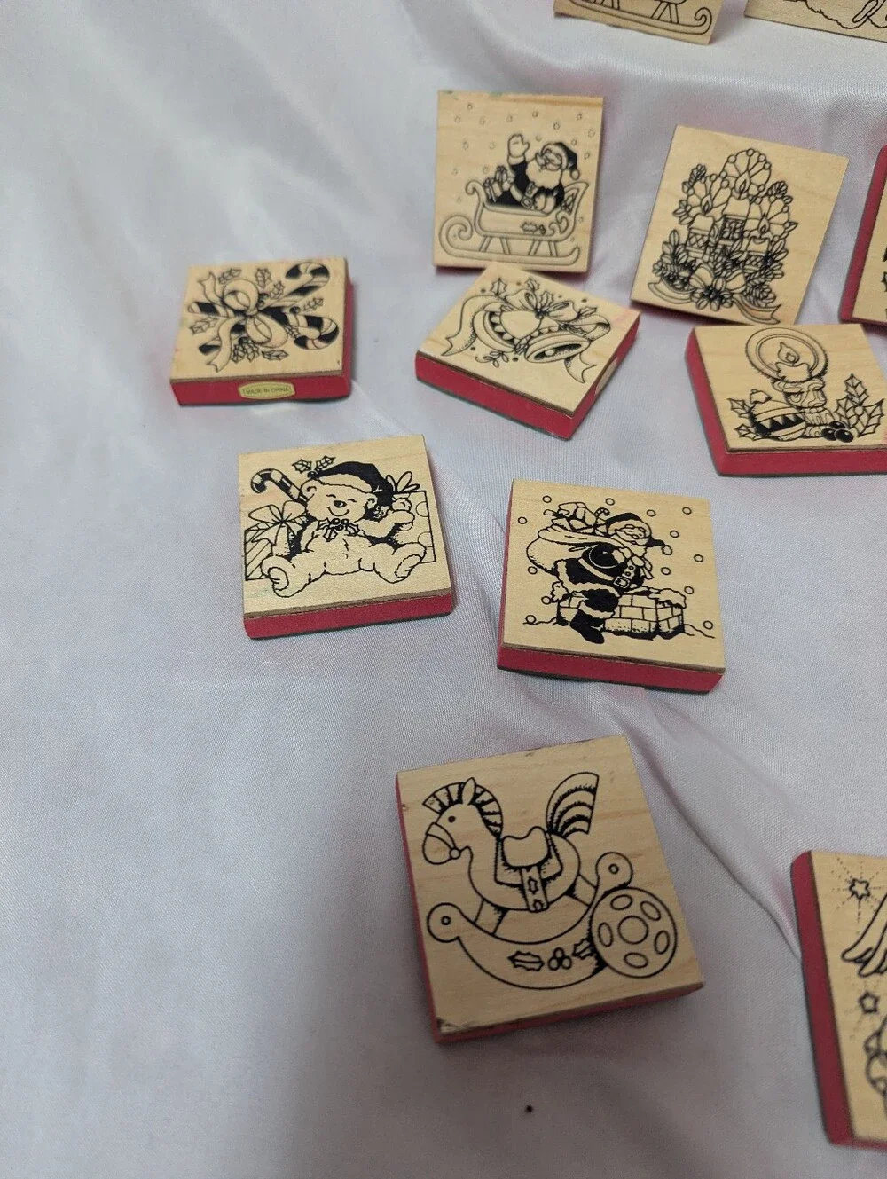 15 Vintage Christmas Holiday Rubber Stamps Crafts Card Making Santa, Bears, Gift